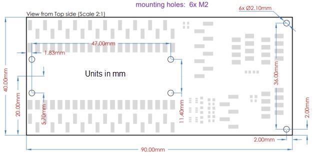 Mechanical Drawing - Monolithic Power Systems (MPS) EVKT-MagAlpha-MagDiff Communication Kit